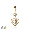 316L SURGICAL STEEL MOM HEART DANGLE BELLY BUTTON NAVEL RING 